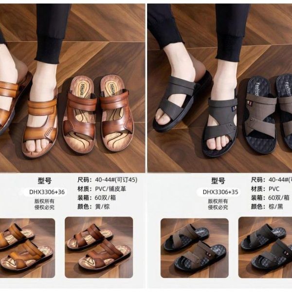 PVC Leather Sandals for Men
